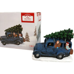 Holiday Time Tree Delivery Car Christmas Village Light-Up Decoration withBox